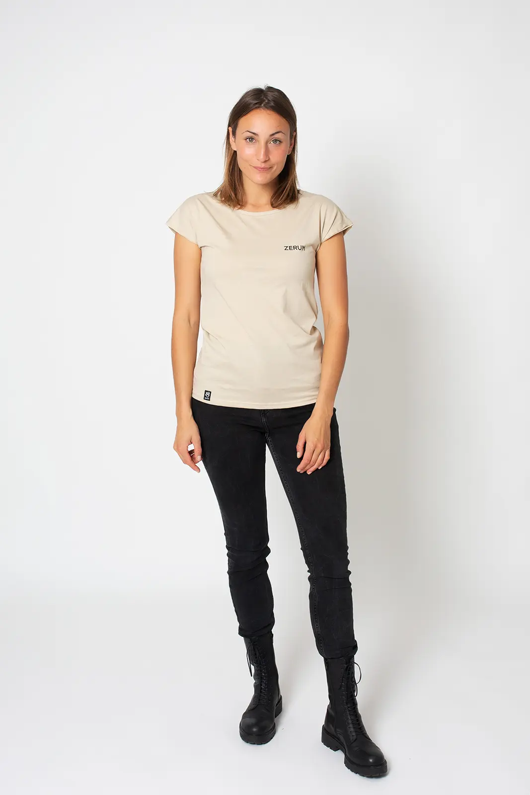 T-SHIRT LEA LINES NATURAL RAW